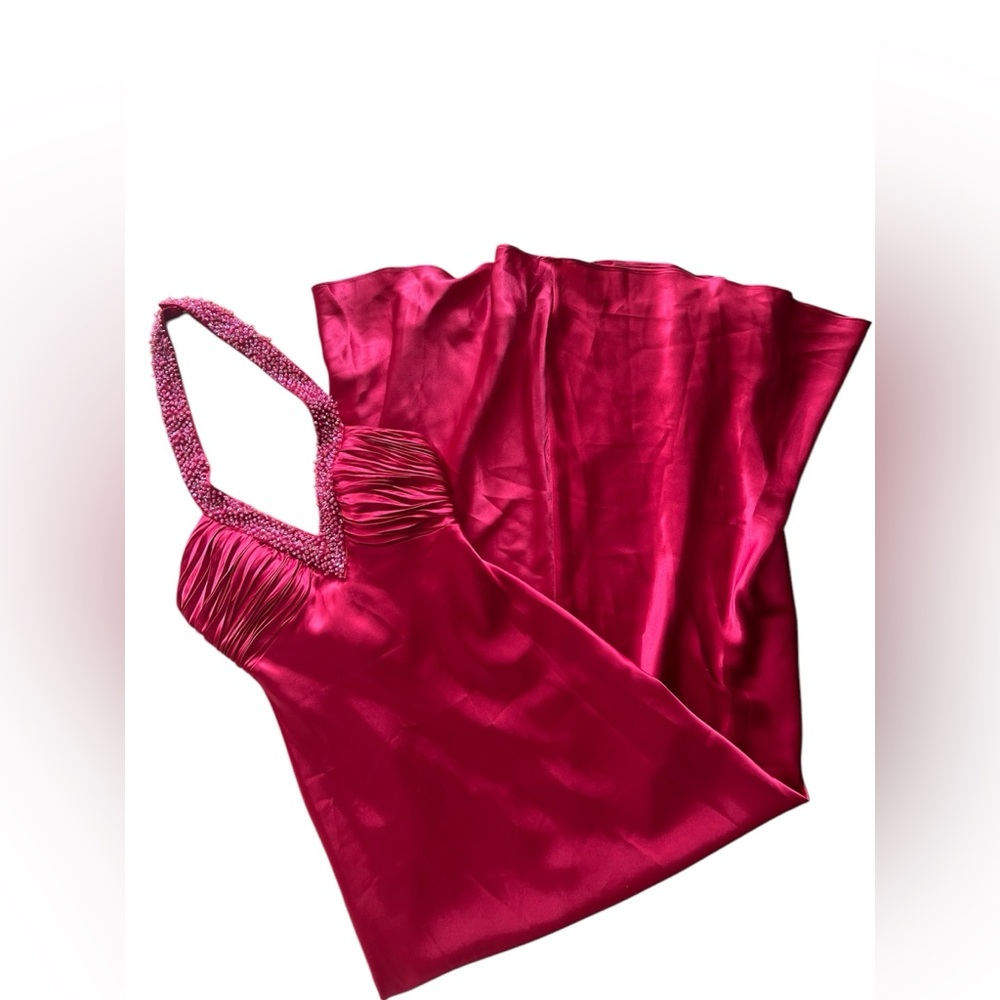 Morgan And Co Formal Red Satin Dress Vintage 90s